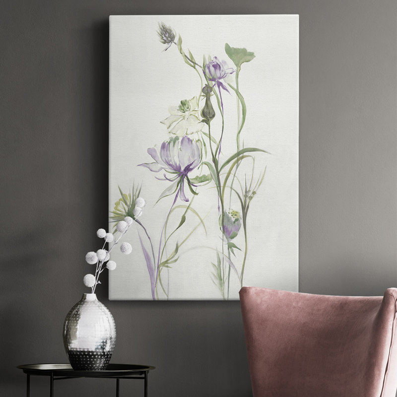 Toile tendue avec châssis LATE Summer WILDFLOWERS II - prêt à accrocher, H 27 po x l 18 po x P 1 po
