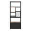 Armoire-bar industrielle avec porte-bouteilles en bois