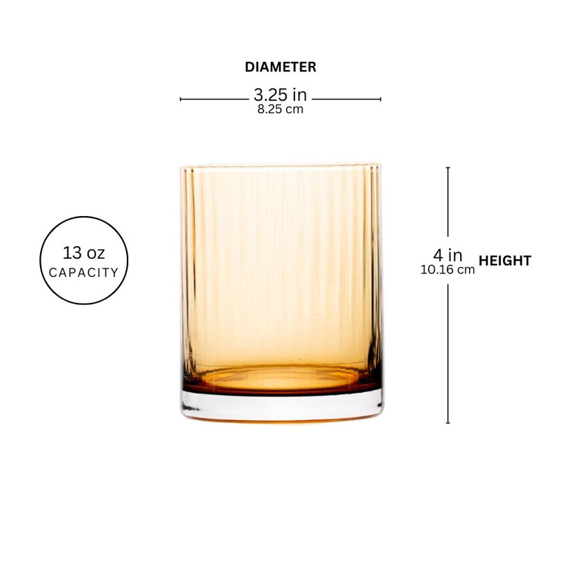 Ensemble de 2 verres à whisky Sausalito, Ambre