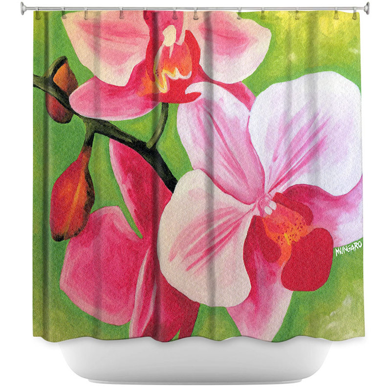 Rideau de douche simple mites orchidée
