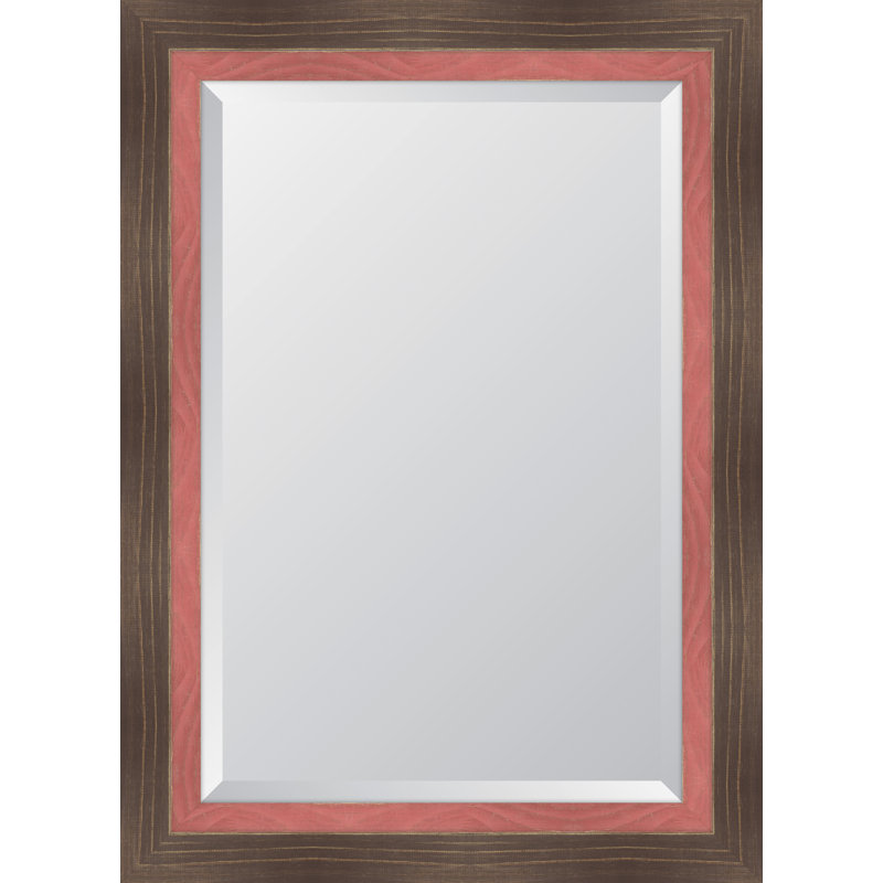 Farmhouse Wood Flat Wall Mirror, 48" H x 32" W, Autumn Spice