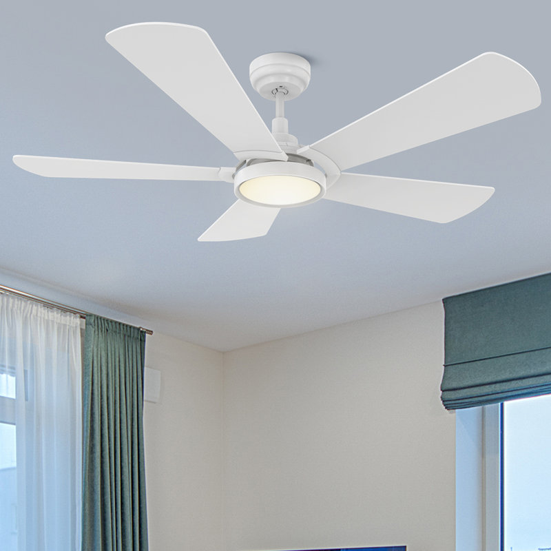 52'' 5 - Blade LED Smart Standard Ceiling Fan with Remote Control and Light Kit Included