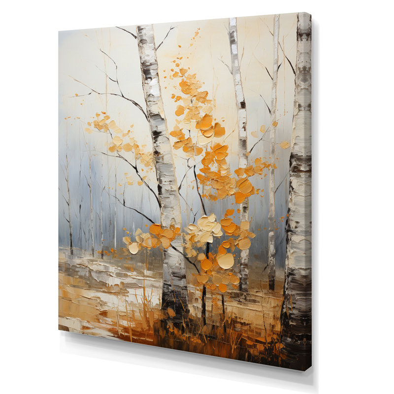 «Arnerich Birch Woods Autumn Whispers», reproduction sur toile, Toile tendue, H 32 po x l 24 po x P 1 po