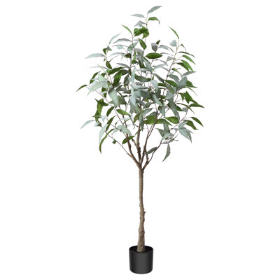 Adcock Artificial Eucalyptus Tree in Pot, Faux Green Plant, Fake Eucalyptus Tree for Home Decor