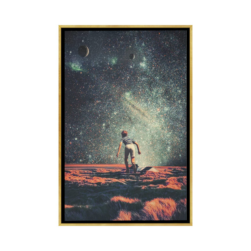 « Nostalgia » par Frank Moth-impression, H 26 po x l 18 po x 1,5 po, Toile encadrée d'or, Pas de tapis
