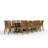 12 - Person Teak Wood Patio Dining Set with Rectangular Table