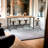 Live Edge Console Table with 4 Adjustable Stools, Made with Solid Wood and Metal, 82x22x36