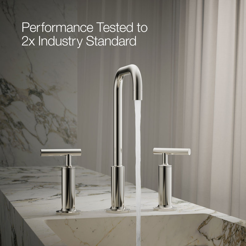 Purist Widespread Bathroom Faucet, Vibrant Polished Nickel