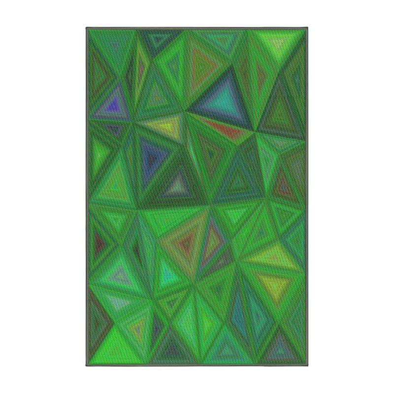 Tapis vert à motif géométrique Schiffer, Rectangle 5 pi x 7 pi