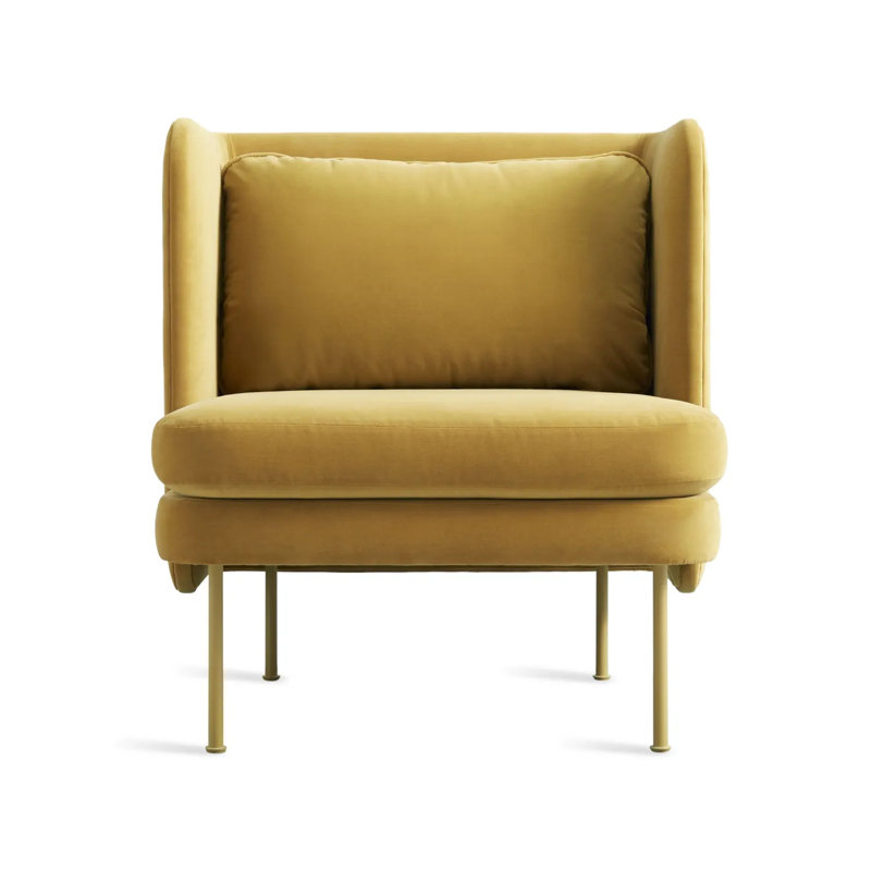 Bloke Upholstered Club Chair, Ochre Velvet 100% Polyester, Ochre