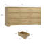 Commode 9 tiroirs en bois pour chambre à coucher, grande commode de rangement avec plateau large, naturel-1333533652