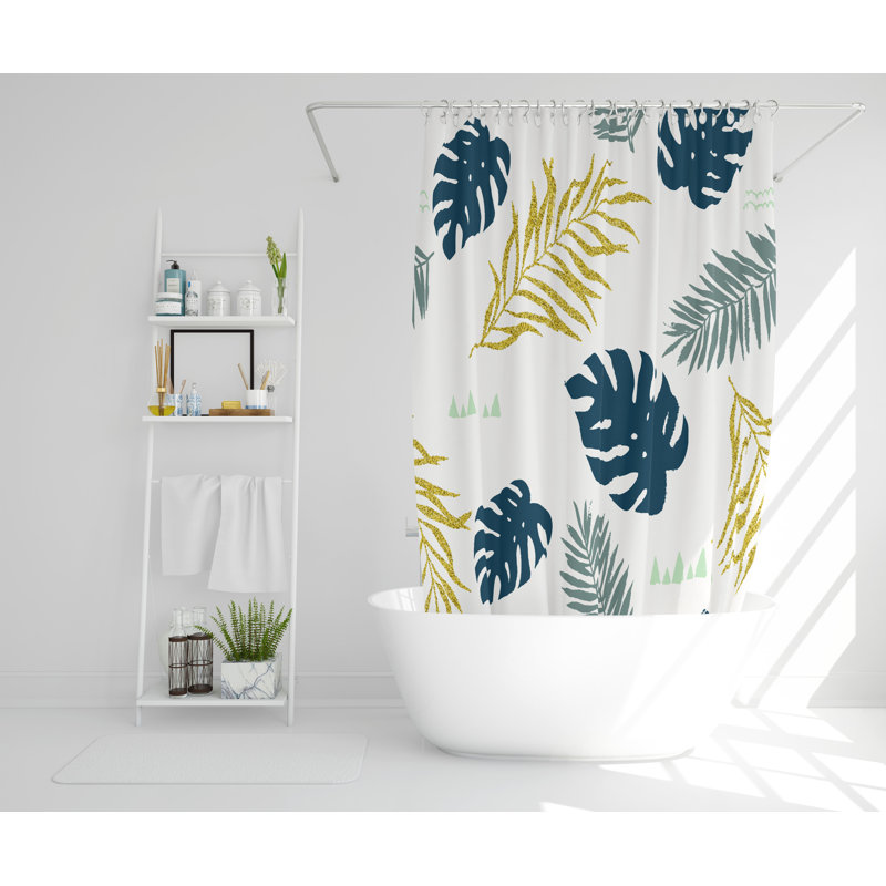 Annia 2 Piece Polyester Shower Curtain Set, 168cm H x 168cm W