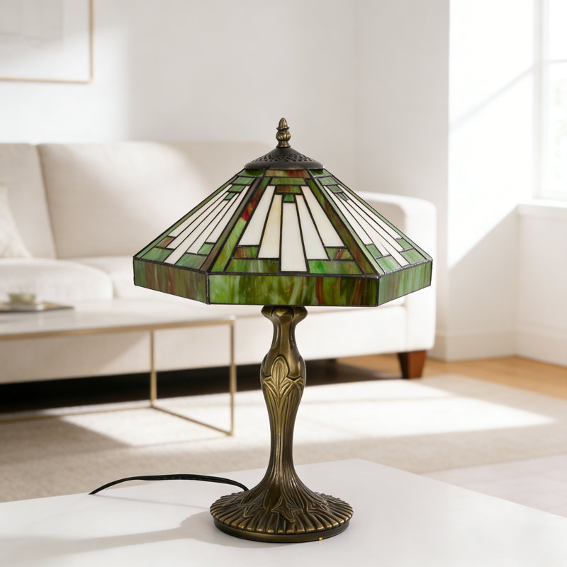 Lampe de table en verre coloré 17,7 "h Tiffany