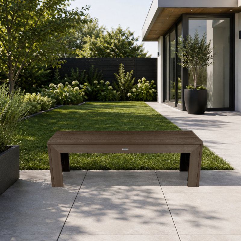 Monroe Modern 55" Outdoor Bench, Weathered Acorn