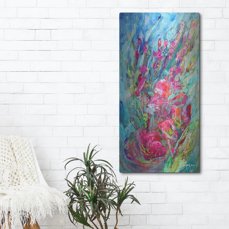  «My Heart Blooms For You 1» par Dorothy Fagan, art mural en métal, H 48 po x l 24 po