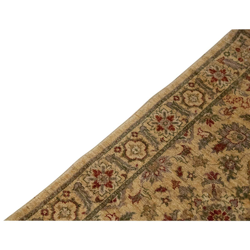 Tapis oriental rectangulaire en laine noué à la main brun