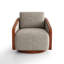Upholstered Swivel Barrel Chair-2102375553