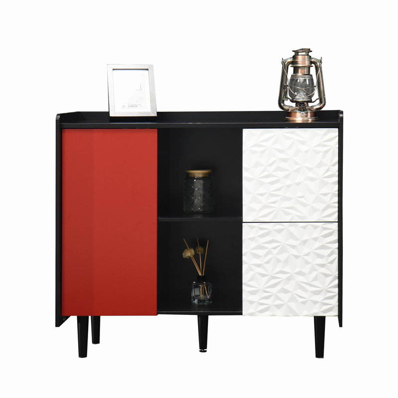 Atilana Accent Cabinet, Red/Black/White