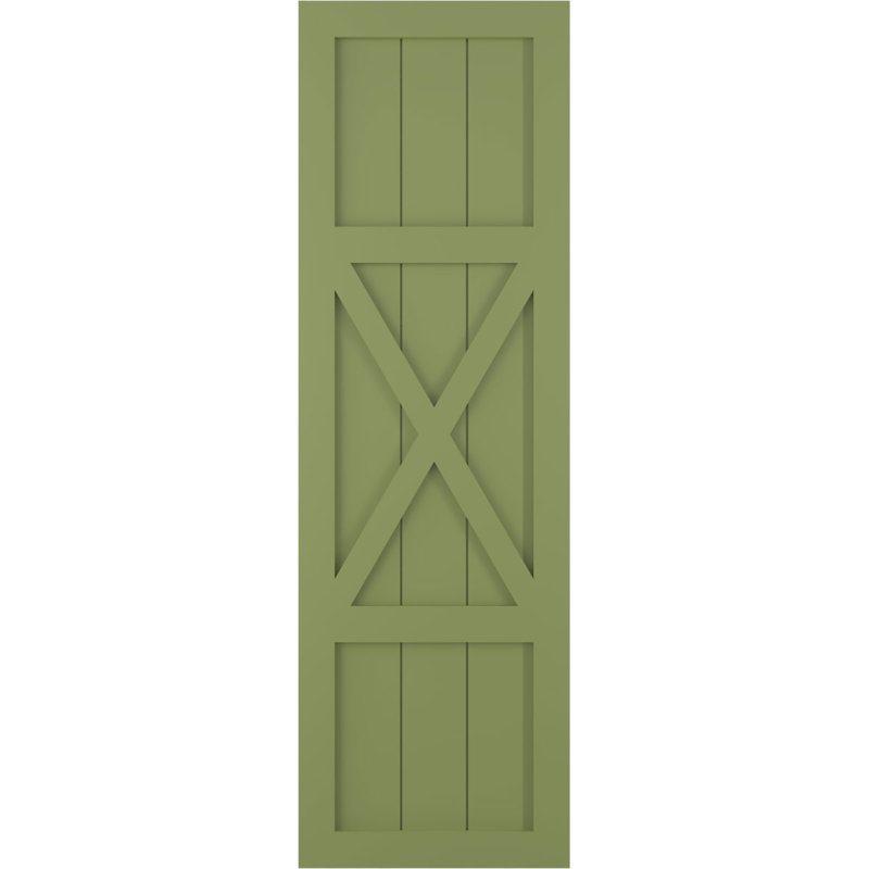 Volets à fixation fixe en PVC True Fit, Vert mousse, 18", 80"