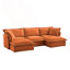 Slipcovered U Shape Sectional Deep Seat Sofa Couch-1141607254