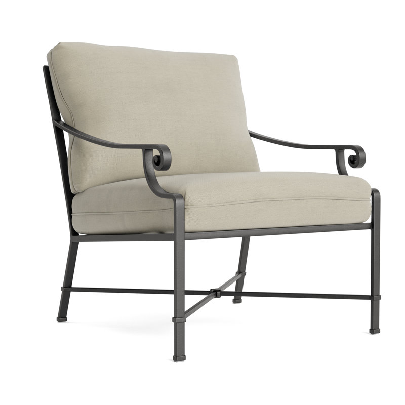 Venetian Outdoor Lounge Chair, Fusion Dove, Textured Pewter