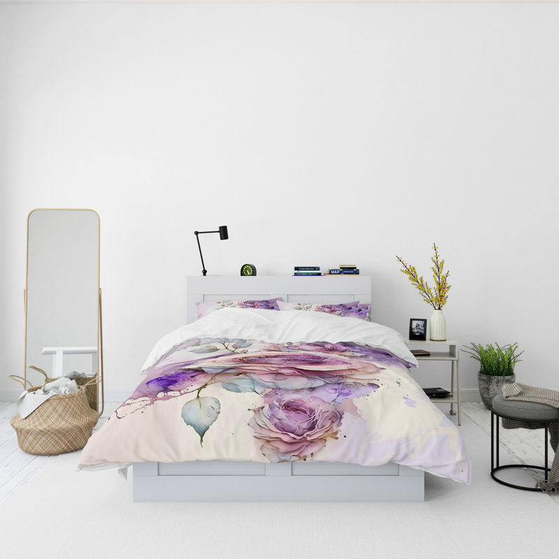 Floral Duvet Cover, Queen Duvet Cover + 2 Queen Shams