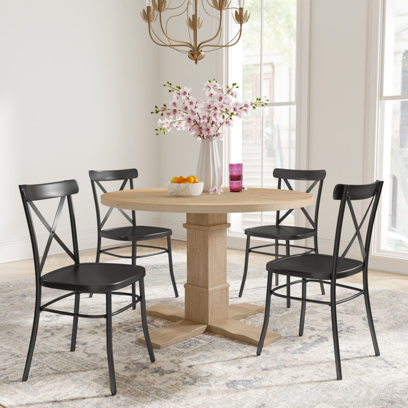 Heymann 5-Piece Dining Set with Steel Chairs