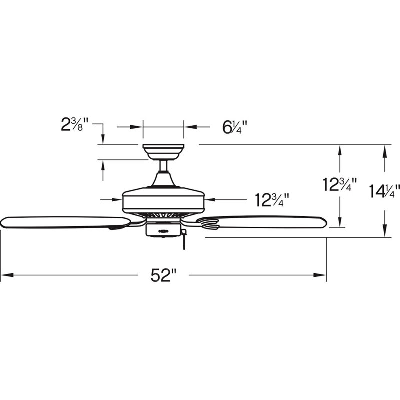 60" Oasis 5 - Blade Standard Ceiling Fan with Pull Chain, Graphite