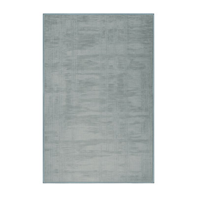 Machine Washable Abstract Blue Area Rug