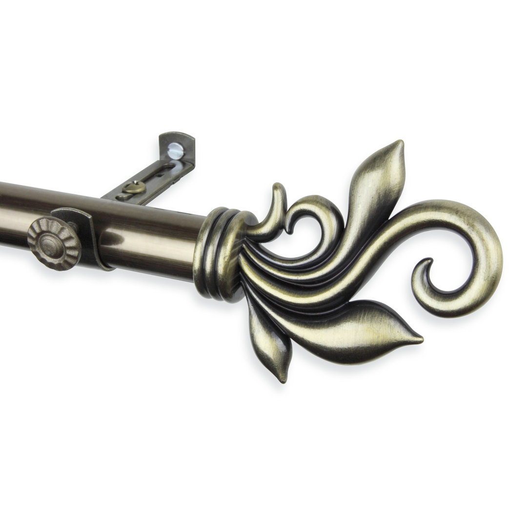 Radnor Steel Adjustable Single Curtain Rod Fleur De Lis Living 