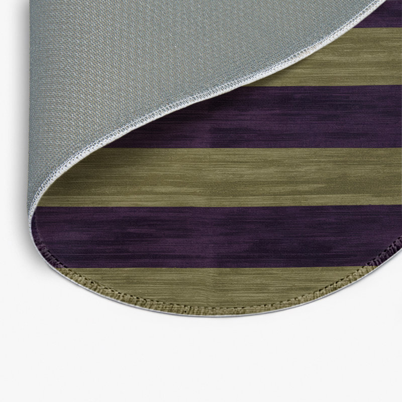 Tapis intérieur / extérieur mauve HorizontalStripes, Rond 5 pi