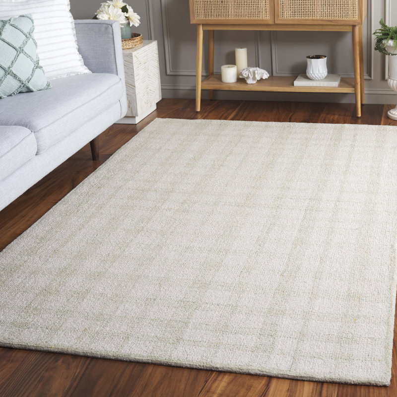 Tapis abstrait 648 ivoire / sauge, Rectangle de 5 pi x 8 pi