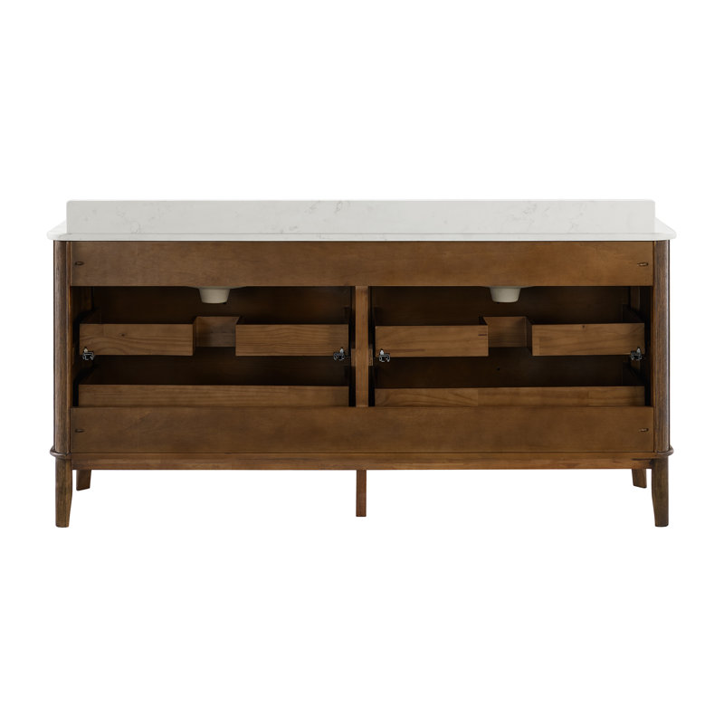 Grace 72" Bathroom Vanity In Natural Enhanced Oak, 72", Enhanced Brown Oak