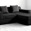 Canapé Cloud double en forme de L sans os (velours côtelé noir), la combinaison modulaire est flexible, le soutien profond du siège est très confortable, avec coussins + repose-pieds amovible, convient à une maison moderne-274783287-274783285-274783281