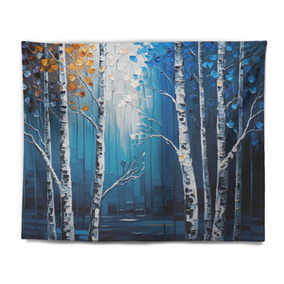 Tapisserie en polyester bleu avec des punaises