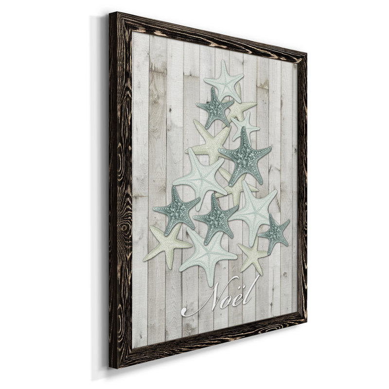 Coastal Christmas IV - Toile encadrée de qualité supérieure - prête à être accrochée, Cadre noir