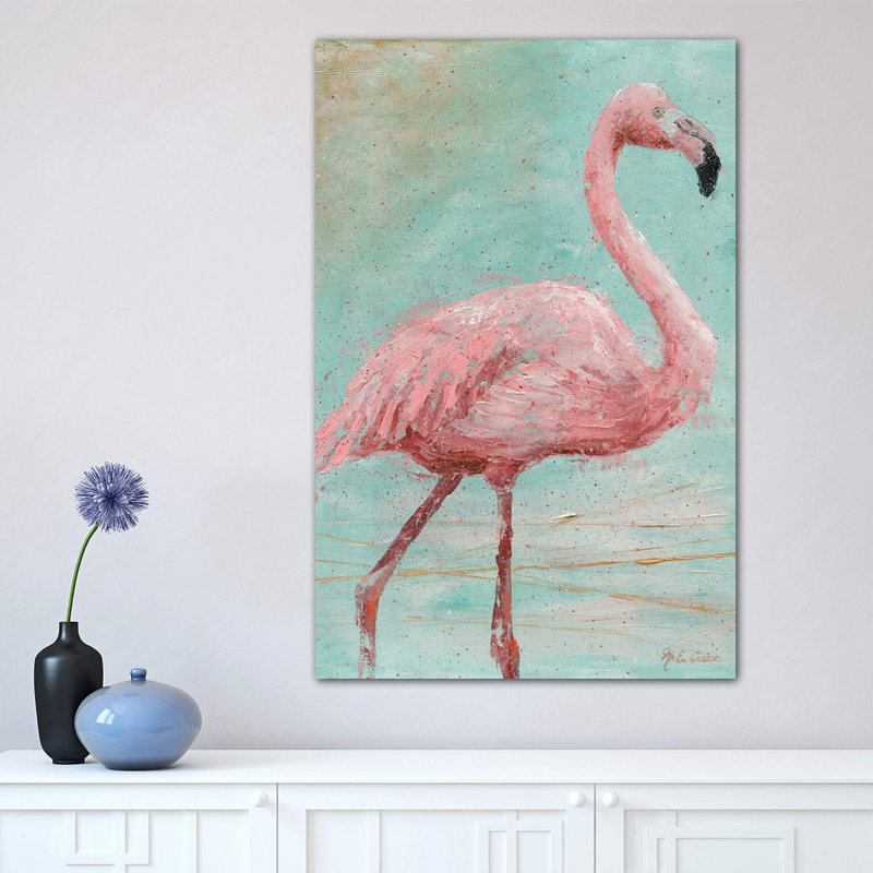 Pink Flamingo I by Marie Elaine Cusson - Wrapped Canvas Print, 66.04 cm H x 45.72 cm W x 3.175 cm D