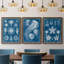 Ensemble de 2 peintures murales sur toile d'Alphonse, Afrique dans les tons de bleu-1308183548-1308183549