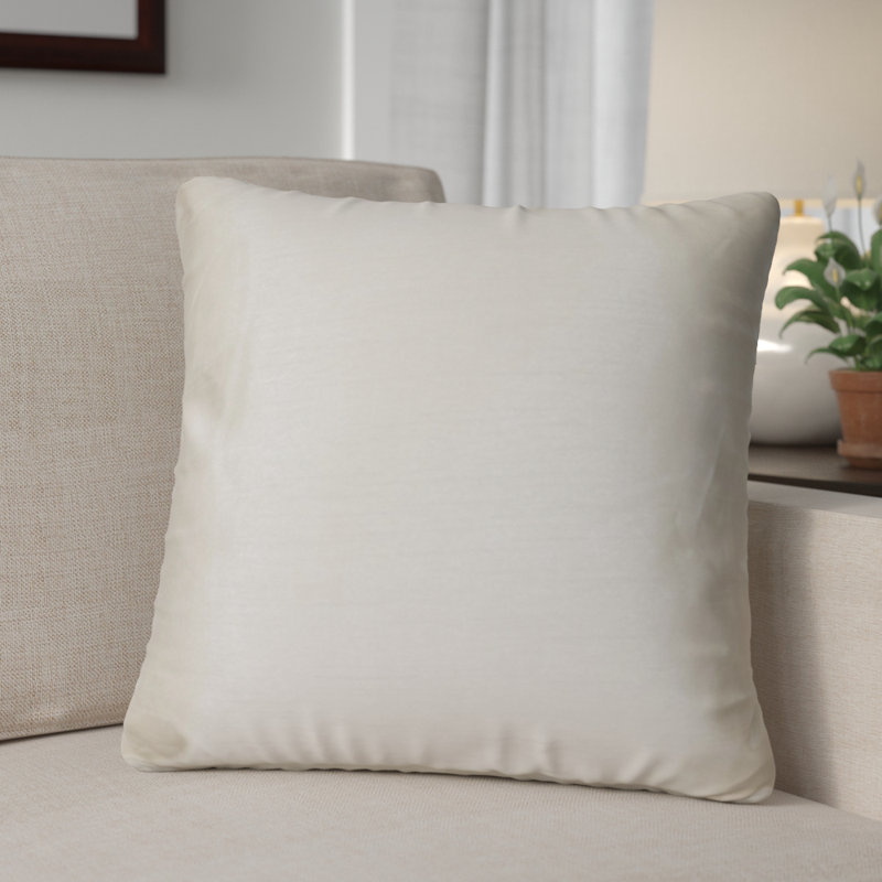 Faux Silk Throw Pillow, Silver, 18" x 18", Square