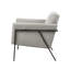 Fauteuil d'appoint gris, structure en bois massif et métal lié, coussin de siège amovible, mousse haute pour une assise et une détente de première classe, siège carré, assemblage facile de couleur grise, avec pieds, support, simple