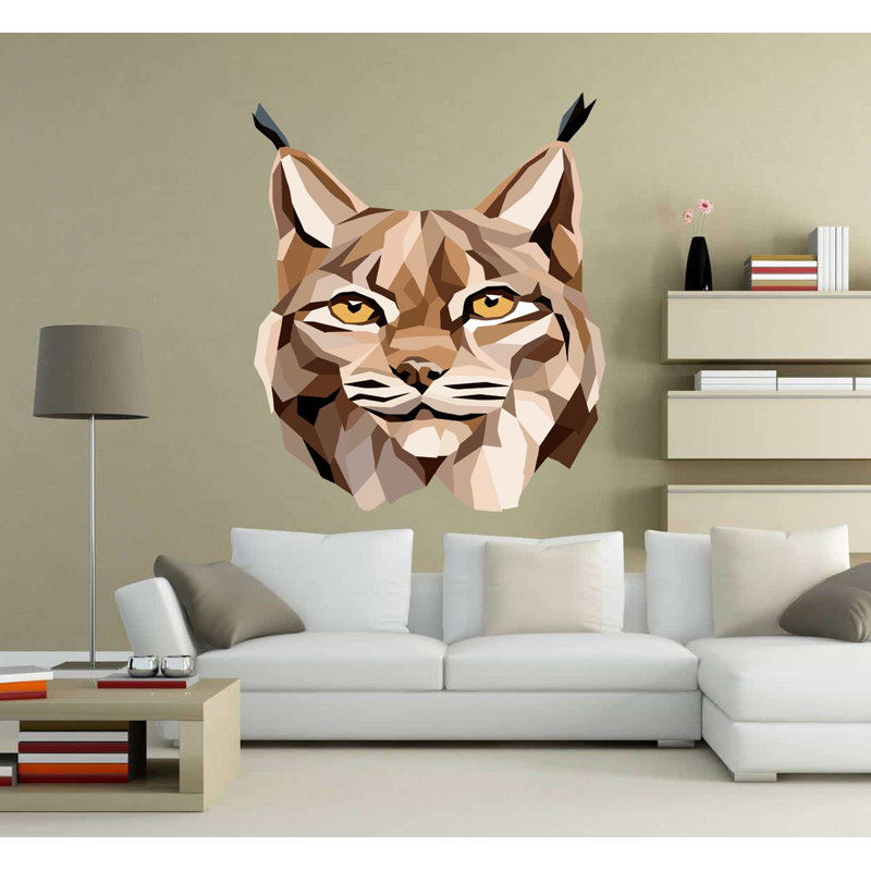 Décalcomanie murale lynx animal, autocollant, art mural moderne, multicolore GD234, H 22 po x l 20 po