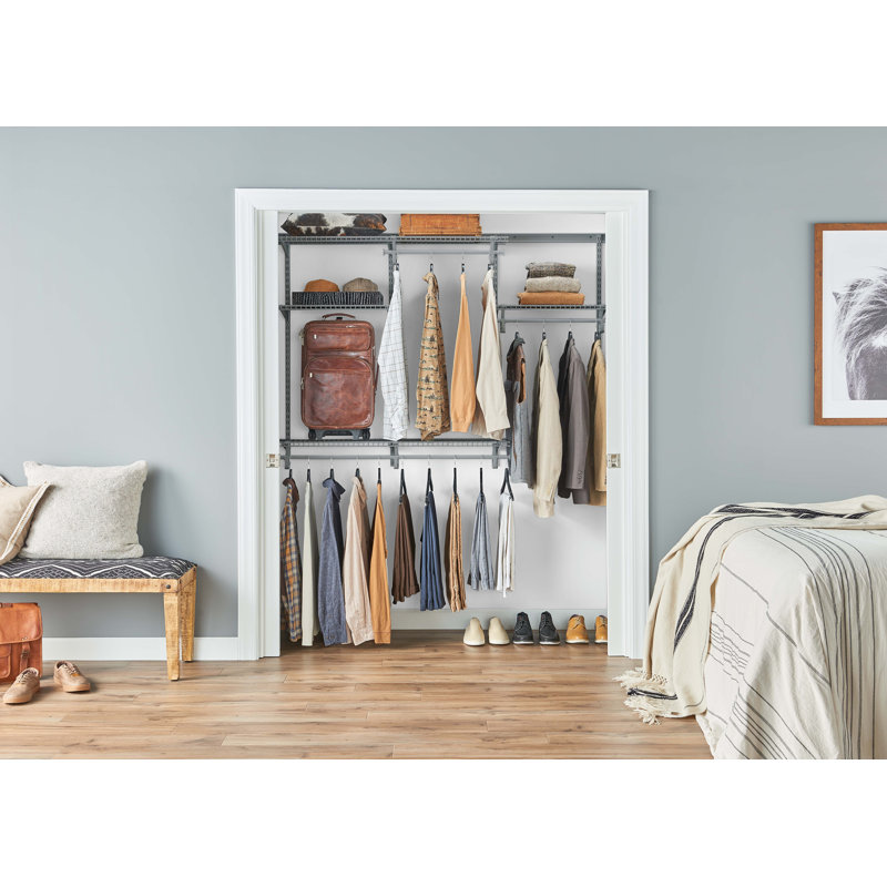 Ensemble de démarrage pour système d'organisation de garde-robe l 48 po à l 72 po ShelfTrack, Chrome satiné