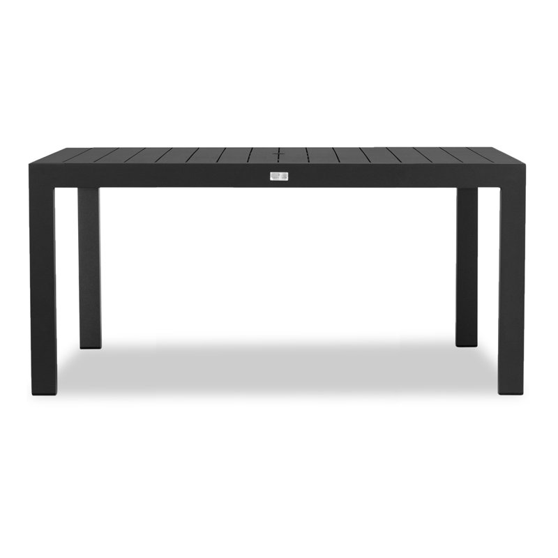 Classic Aluminum 8-Seater Square Dining Table, 29.5"H x 35.5"D x 63"W, Black