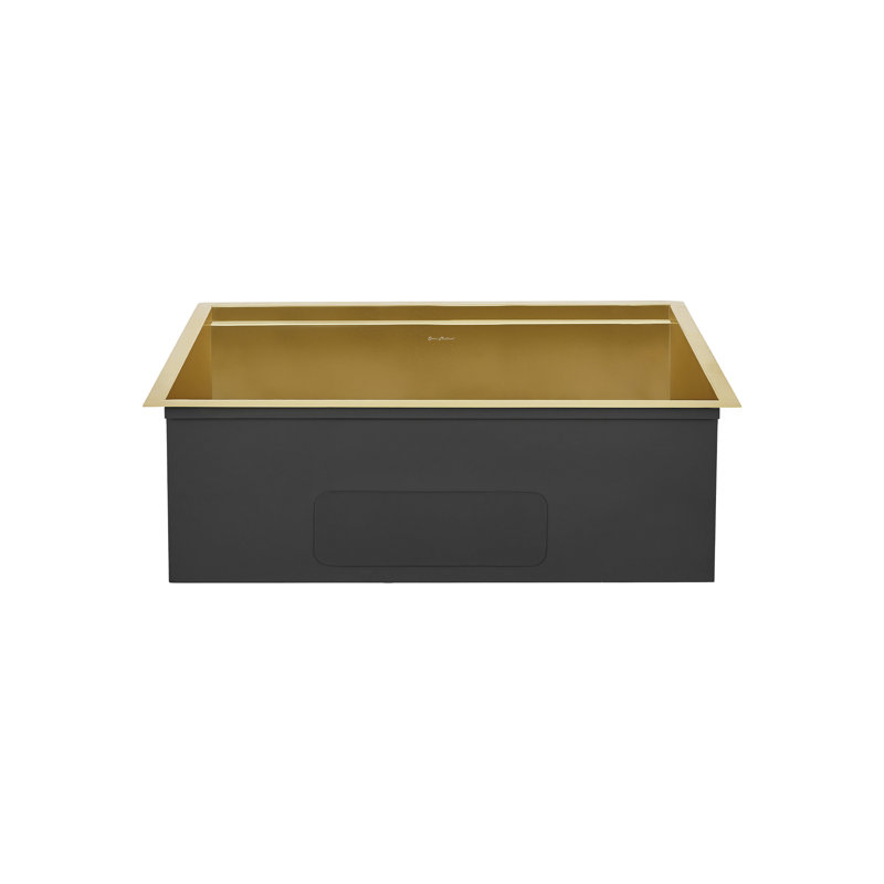 Tourner 30 x 19 Stainless Steel, Single Basin, Undermount Kitchen Workstation Sink, Gold