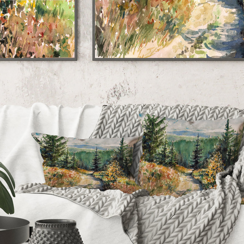 Coussin Little Road In Mountain Landscape