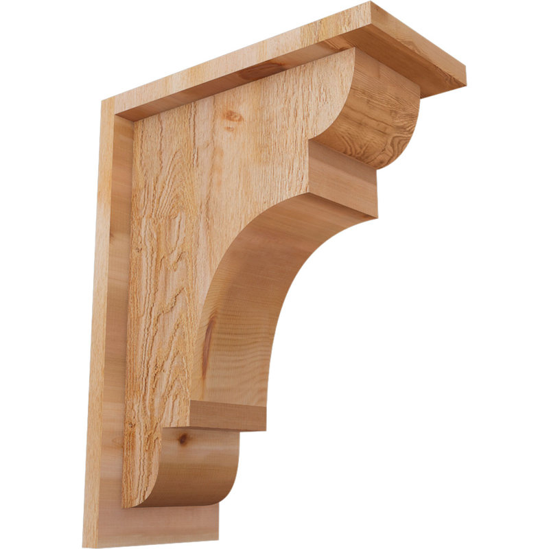 New Brighton Corbel avec plaque arrière, H 16 po x l 6 po x P 12 po, Cèdre rouge, Sciage brut