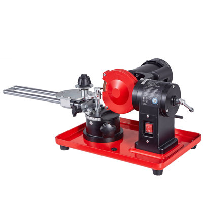 Circular Saw Blade Sharpener, 370W 3590RPM Rotary Angle Mill Grinder Sharpening Machine with 5" Grinding Wheel & 6 Saw Centerings - Fits Φ3.2" to Φ27.5" Circular Saw Blades