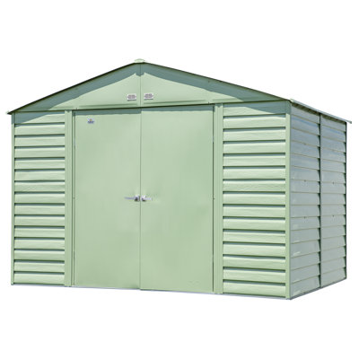 Select Steel Storage Shed Steel Storage Shed, 10X12, Sage Green
