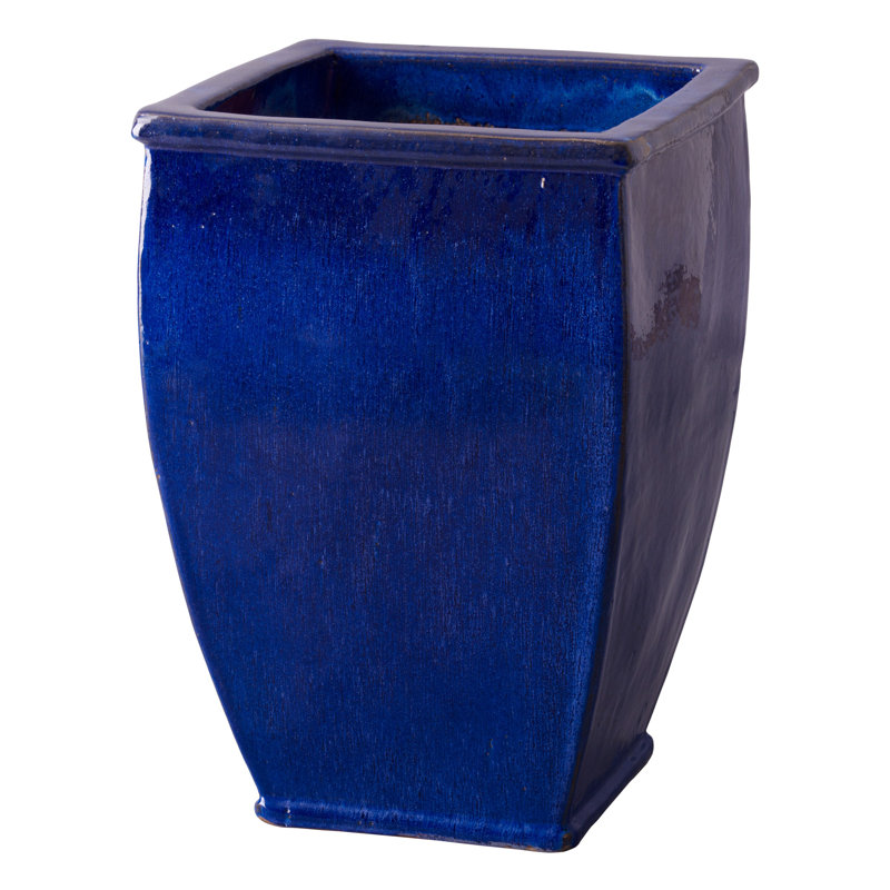 Odi Handmade Ceramic Planter, Blue, 20" H x 13" D x 13" W