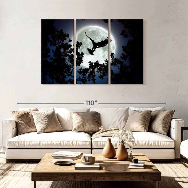 Brampt Night Hunting Eagle, 48" H x 74" W